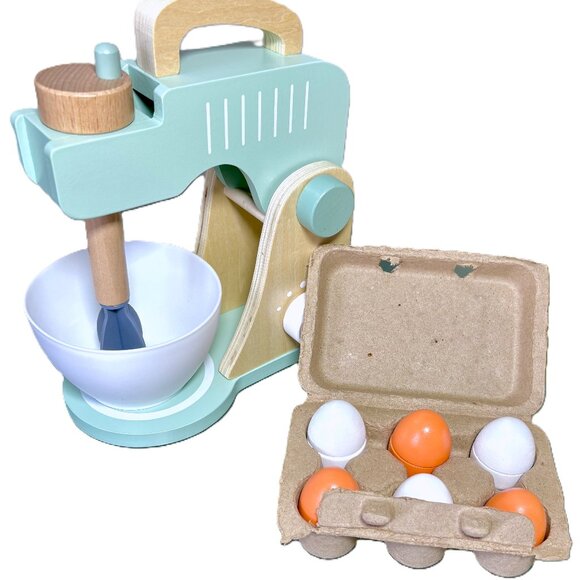 Carton of 6 Wooden "Cracking" Eggs Breakfast Toy Pretend Role Play Set New - Picture 4 of 4